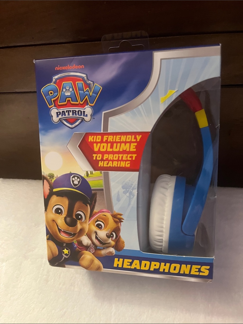 Paw Patrol Blue and White Kids Headphones with Yellow Accent